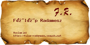 Fülöp Radamesz névjegykártya